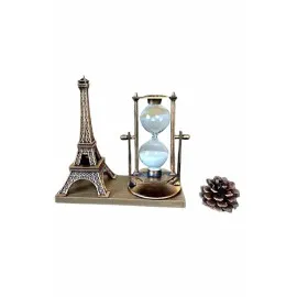 Dekoratif Eyfel Kulesi Ve Kum Saati Vintage Tarzı Masa Süsü Biblo