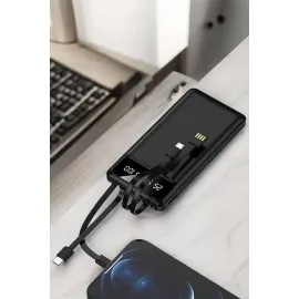 Powerbank 20.000 Mah Lcd Ekran Usb Lightning Type-C Uyumlu İos Ve Android