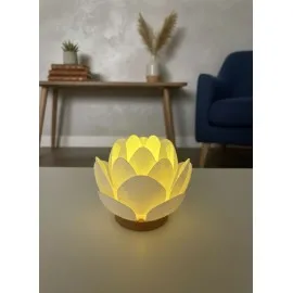 Lotus Tasarımlı Mum Thelight Rgb Ambiyans Lambası