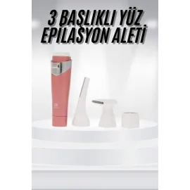 3 Başlıklı Yüz Kaş Epilasyon Aleti Değiştirilebilir Başlık Hassas Ciltlere Uygun