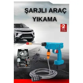 Şarjlı Oto Yıkama, Bahçe Sulama Tabancası Makinesi Yüksek Basınçlı