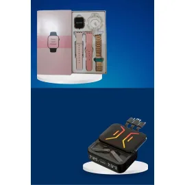 Wireless Şarjlı Akıllı Saat Ve Dijital Göstergeli Kablosuz Bluetooth Kulaklık Nabız Ölçer