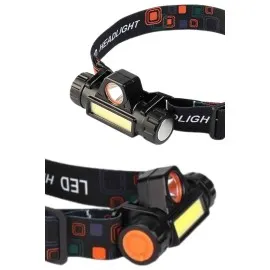 Ledli Şarjlı Kafa Lambası Led Şarjlı Su Geçirmez Kafa Feneri