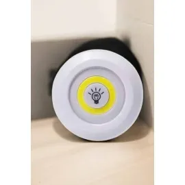 Spot Lamba Led Işık 3'lü Uzaktan Kumandalı Pilli Yapışkanlı Kablosuz