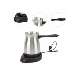 Paslanmaz Çelik Türk Kahvesi Makinesi 6 Fincan Kpasiteli Elektrikli Cezve