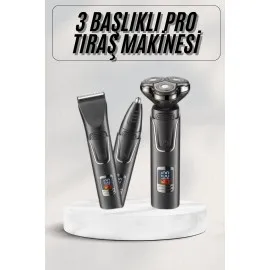 Yüksek Performanslı 3 Başlıklı Profesyonel Şarjlı Islak Ve Kuru Kullanıma Uygun