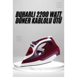 Seramik Tabanlı Kırmızı 2200 Watt Şok Buharlı Ütü