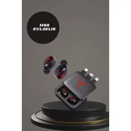 Dijital Göstergeli Powerbank Kablosuz Kulaklık Ve 7 Kordonlu Yeni Nesil Akıllı Saat Dokunmatik Kontrol