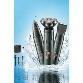 3 Başlıklı Profesyonel Saç Ve Sakal Bakım Seti Vücut, Burun Ve Kulak Tüy Alma