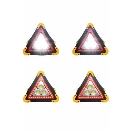 Işıklı İkaz Lambası Reflektör Şarjlı Işıklı Üçgen Led Acil Durum Feneri