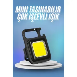 Işıldak USB Şarjlı Cep El Feneri Taşınabilir Mini Led Işık Çok Fonksiyonlu