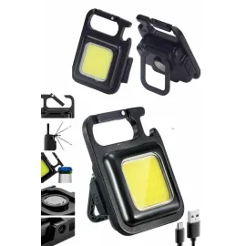 Kamp Çadır Lambası Şarjlı El Feneri Işıldak Anahtarlık Mini Mıknatıslı