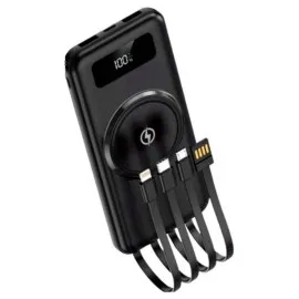 Kablosuz Çoklu Şarj Girişli 10.000 Mah Kablolu Powerbank Taşınabilir