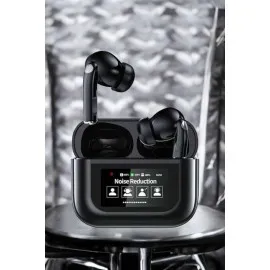 Kablosuz Bluetooth Kulaklık Ekranlı Uzun Şarj Süreli Anc Destekli
