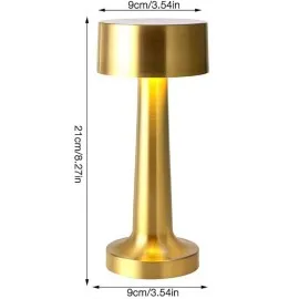 Altın Rengi Masa Ve Gece Lambası Dokunmatik Şarjlı Masa Lambası