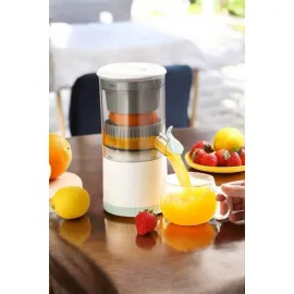 Katı Meyve Sıkacağı Taşınabilir USB Şarjlı Pratik Paslanmaz Çelik Bıçaklı