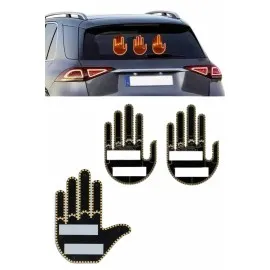 Kumandalı El Led Araba İçi 4 Farklı Mod El Orta Parmak Led