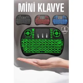 TV Uyumlu Mini Klavye Q Klavye Işıklı Tüm Cihazlara Uyumlu