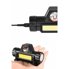 Kafa Lambası Çalışma Işığı Kafa Feneri Şarjlı Mıknatıslı Fenerli