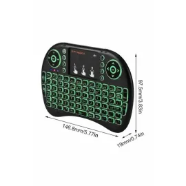 Kablosuz Türkçe Q Klavye RGB Işıklı Televizyon Ps3 Dokunmatik Mouse