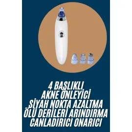 Yeni Nesil Vakumlu Pilli Siyah Nokta Ve Yüz Temizleme Cihazı 4 Başlıklı
