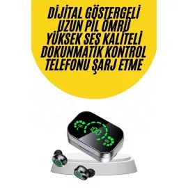 Kablosuz Bluetooth Kulaklık Çift Telefon Destekli Powerbankli Dijital Göstergeli