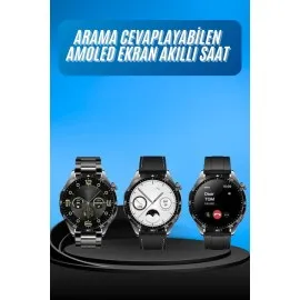 Amoled Ekran 3 Kordonlu Akıllı Saat 5.0 Bluetooth Bağlantılı Android Ve İos Uyumlu