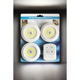 Mutfak Dolap Altı Işığı Uzaktan Kumandalı Yapışkanlı Kablosuz Pilli