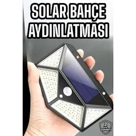 Güneş Enerjili Bahçe Aydınlatma Lambası Solar 100 Led Lamba