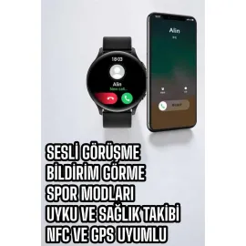 Akıllı Saat Çok Fonksiyonlu Sesli Görüşme Nfc Uyumlu Amoled Ekran