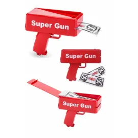 Para Dolar Saçma Para Atma Tabancası Otomatik Kırmızı Oyuncak