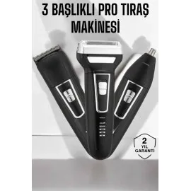 3 Başlıklı Profesyonel Tıraş Makinesi