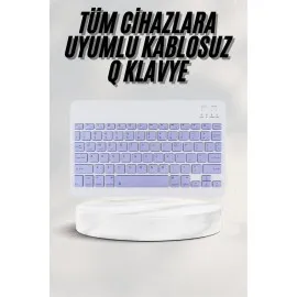 Android Ve İos Uyumlu Bluetooth Kablosuz Türkçe Q Klavye Renkli