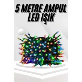 Ledli Fişli Led Dekor Lambası 5M RGB Yılbaşı Ağacı Işığı
