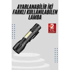 EL Feneri Uzun Menzilli Usb Şarj Edilebilir Kamp Lambası