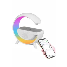 Bluetooth Hoparlör G Şekli Atmosfer Akıllı Rgb Lamba Wireless Kablosuz Şarj