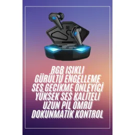 Oyuncu Kulaklığı Mikrofonlu Kablosuz Gaming Kulaklık Powerban Yüksek Ses Kaliteli