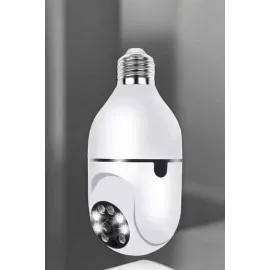 Ampul Görünümlü Güvenlik Kamerası Duylu Wifi Kamerası Dönebilen