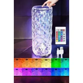 Gece Lambası Kristal Lamba Dokunmatik Şarjlı Hediyelik