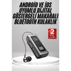 Makaralı Kulaklık SD Kart Girişli Dijital Göstergeli Kablolu Bluetooth Kulaklık