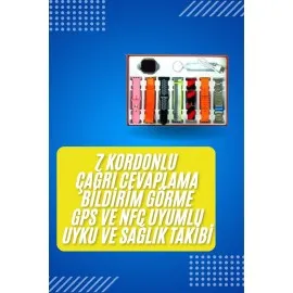 Akıllı Saat Çağrı Cevaplayabilen Unısex 7 Kordonlu Müzik Dinleme