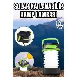 Güneş Enerjili Led Lamba Kamp Lambası Katlanabilir Lamba Usb Şarjlı