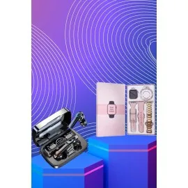 Dijital Göstergeli Powerbank Bluetooth Kulaklık ve Yeni Nesil Amoled Ekran Akıllı Saat