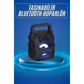 Işıklı Bluetooth Hoparlör Ses Bombası Taşınabilir Yüksek Ses Kaliteli Radyo Özelliği