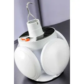 Güneş Enerjili Solar Aydınlatma Kamp Çadır Lambası Şarjlı Ampül Led Şarjlı El Feneri Işıldak