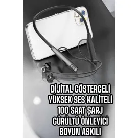 Boyun Bantlı Bluetooth Kulaklık Yüksek Ses Kaliteli 100 Saat Kulaklık