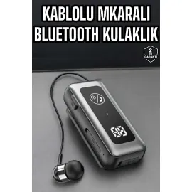 Kablolu Bluetooth Kulaklık Kulak İçi Stereo Mikrofonlu Dijital Göstergeli