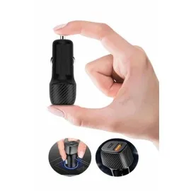 Hızlı Oto Şarj Cihazı 38W Çift Girişli Hizlı Şarj Oto Çakmaklık Type-C