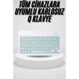 Uyumlu Kablosuz Bluetooth Şarj Edilebilir Mini Q Klavye