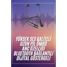 Boyun Askılı 100 Saat Kablosuz Kulaklık Göstergeli Bluetooth Kulaklık